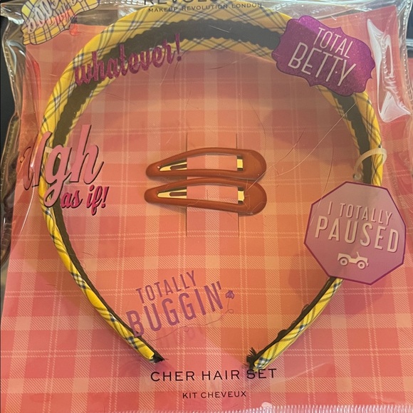 Revolution Accessories - Revolution Yellow Plaid Headband with Red Snap Clips